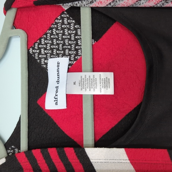 Red and Black Cardigan with Built-In Black Tank - Picture 2 of 3